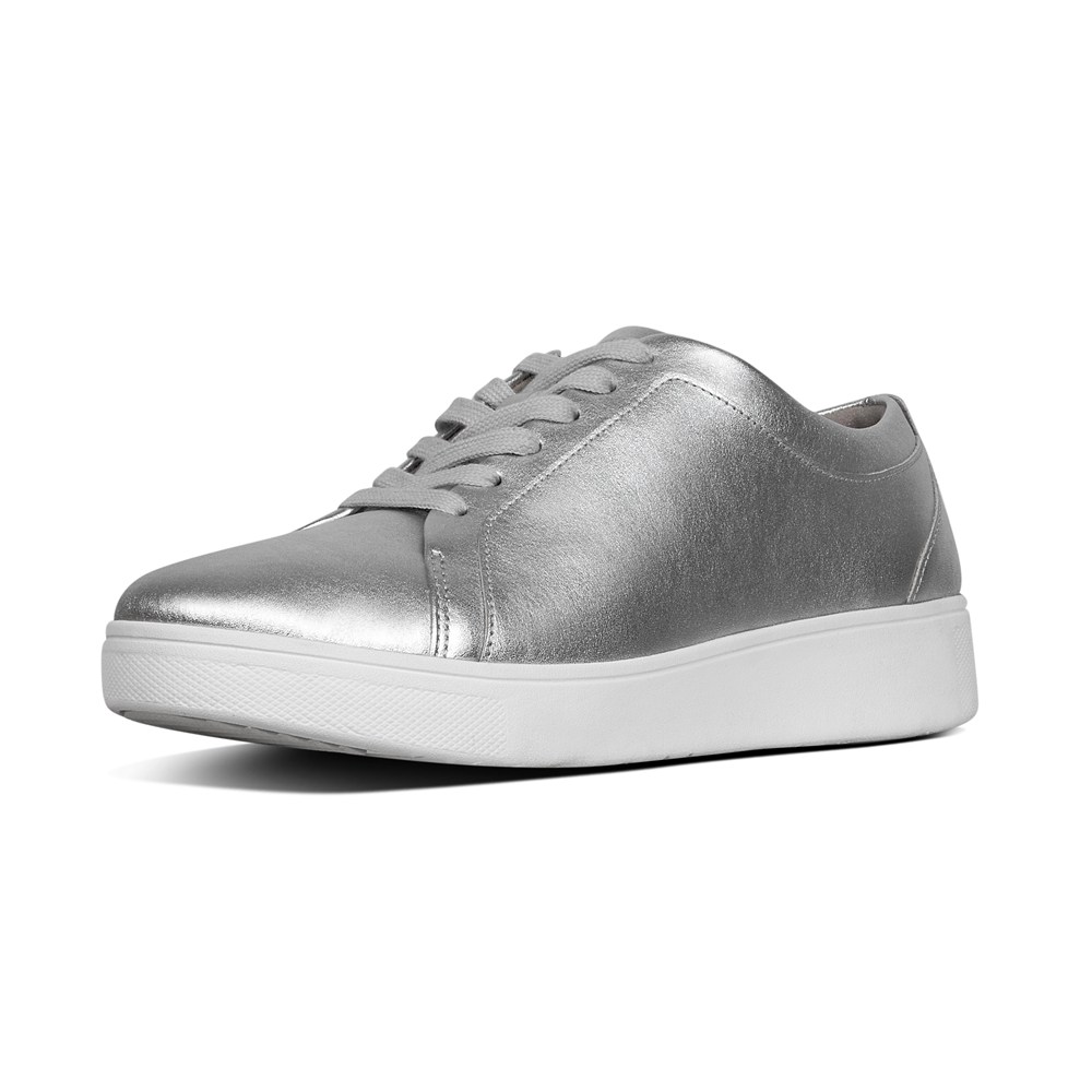 Fitflop Womens Sneakers Silver - Rally Leather - 74VTJQSOH